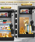 Flexible storage options of Huge Fireproof Biometric Safe For Home Office with removable shelf, showing secure compartments.