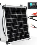20W 12V Solar Panel Kit With 10 Amp Charge Controller For Security Cameras Gate Openers Lawn Lights Pumps And Camping