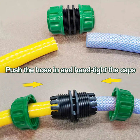 Six-Piece Hose Repair Connector Extender For 1/2 Inch Garden Hose Quick Repair Connection Plastic Hose Joiner Splicer Leakproof Design Green