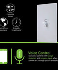 Z-Wave Smart Toggle Light Switch 3-Way Ready With Alexa And Google Assistant Works With Z-Wave Hub Repeater Range Extender White