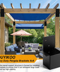 Heavy Duty 4x4 Pergola Bracket Set for Wood Posts, 14 Gauge Post Top and Rafter Brackets, Wall Mount Kit With Screws installed on pergola