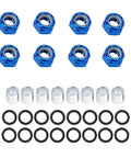 Blue Skateboard Truck Nuts And Axle Washers And Precision Spacers Pro Grade Hardware Kit For Longboards And Skateboards 8 Nuts 16 Washers 8 Spacers Durable Stainless Steel Hardware For Quick Upgrades
