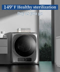 Fully Automatic Portable Washing Machine And Dryer Set Featuring A Solid Stainless Steel Tub Plus 17 Lbs Washer Paired With 10 Lbs Dryer Zero Sweat Laundry Sessions In A Sweet Compact Combo For Apartments Dorms Or RV Road Trips in a modern bathroom setting.