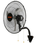 Side view of Two Pack 20 Inch Wall Mount Fans With Oscillation, featuring high velocity blades and robust mounting bracket.