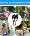 Heavy Duty Zip Line Pulley Kit With Six Steel Rollers For Backyard Adventure, shown with kids enjoying outdoor fun.