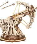 3D Wooden Catapult Kit For Adults, DIY Mechanical Puzzle Model To Build, Laser Cut Plywood Toy Set with Rotating Mechanism