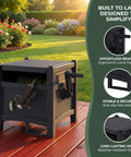 Hideaway Hose Reel with 100 ft Capacity, Durable Resin Garden Hose Organizer, Weather Resistant Black and Gray Finish