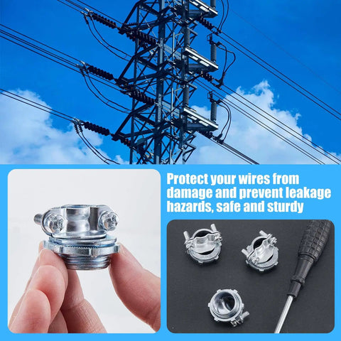 Bulk 50 Pack Three Quarter Inch Cable Connectors Clamp Type Conduit Clamp For Electrical Wires Heavy Duty Zinc Alloy Corrosion Resistan