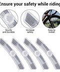 4 Pack Bike Wheel Reflectors Set For Night Riding, Plastic Spoke Reflectors For Road And Mountain Bikes, shown with features