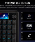 Goated 96 Percent Wireless Mechanical Gaming Keyboard With Compact Tkl Body Full Color Lcd Screen showing game mode and controls.