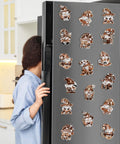 Refrigerator displaying 12 Piece Diamond Art Magnets Set With Coffee Gnome Refrigerator Art Easy DIY Diamond Painting Magnets Kit For Adults And Beginners Interchangeable Home Decor And Gift Craft Kit.