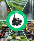 100W Submersible Pond Pump For Koi Ponds And Water Features, 1800 GPH, 14 Ft Lift, surrounded by water application photos
