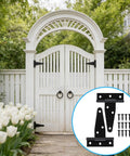 Premium 3 Inch Black Strap Hinges 10 Pack With Rust Resistant Iron Construction And No Sweat Mounting Hardware For Shed Doors Barn Gates Heavy Duty Workshop Gear Built Damn Tough For Any Jobsite on garden gate.