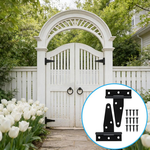 Premium 3 Inch Black Strap Hinges 10 Pack With Rust Resistant Iron Construction And No Sweat Mounting Hardware For Shed Doors Barn Gates Heavy Duty Workshop Gear Built Damn Tough For Any Jobsite on garden gate.