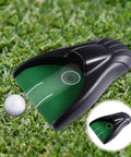 Golf Ball Retriever Auto Return System For Practice on grass, shows lightweight durable plastic ball rebounder auto rolls back