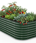 Outdoor Galvanized Steel Raised Bed For Vegetables And Herbs 6 By 3 By 2 Feet 24 Inch Deep Open Bottom Backyard Garden Planter In Forest Green