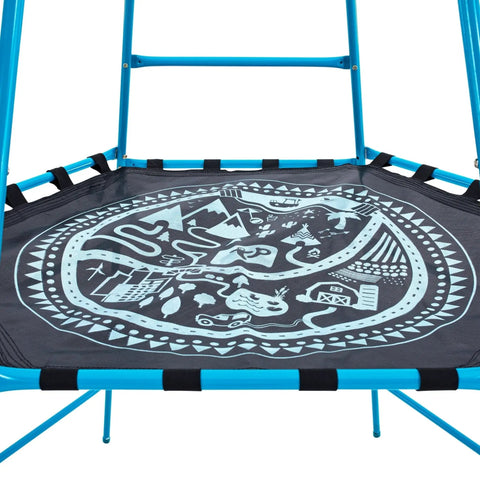 Backyard Jungle Gym Climbing Set With Adjustable Steel Frame Weather Resistant Canopy And Platform Outdoor Playset For Kids
