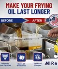 Heavy Duty Fryer Oil Filter Bags Keep Kitchen Gunk Out And Stretch Your Fry Oil Supply With Smooth Pulling Micro Mesh Strainers For Regular Deep Frying Tasks, showcasing before and after oil filtration results.