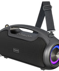 200W Peak Portable Bluetooth Speaker With Deep Bass That Hits Different, IP65 Waterproof, featuring RGB lights and a shoulder strap