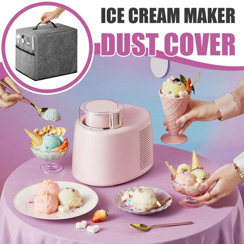 Heavy Duty Ice Maker Cover Dust Shield Waterproof Appliance Guard With Portable Pocket Storage Sleeve next to ice maker