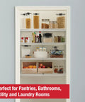 36 Inch Pantry Shelf System With Direct Wall Mount, 4 White Wire Shelves And Mounting Hardware Included organizing items