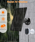 6W Outdoor Solar Panel Charger For Security Cameras With 5V USB Or USB-C Power Recharges Battery Cameras IP66
