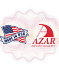 Azar International logo with a 'Made in USA' flag emblem, since 1975.