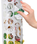 Hand retrieving bag from Large Capacity Bag Dispenser Organizer for Groceries and Laundry Bags, space-saving vertical storage