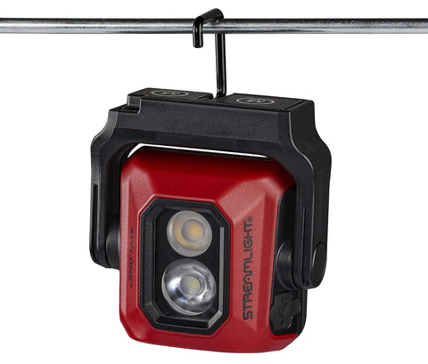 Syclone 400 Lumen USB Rechargeable MultiFunction Compact Work Light With Magnetic Base And Stowable Hook Hands Free, Bright Red