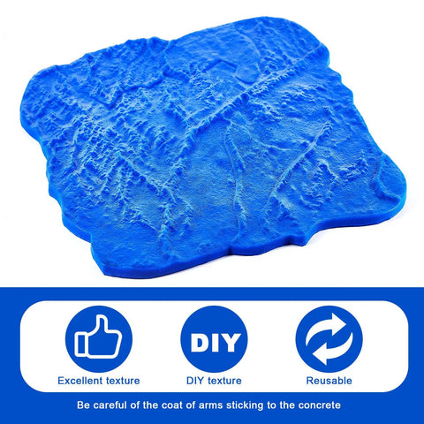 1 Piece Concrete Stamp Mat Set For Texturing, Durable Polyurethane Stamp Skin, Stone Tile Texture Mat, 18x18 Inch, Blue