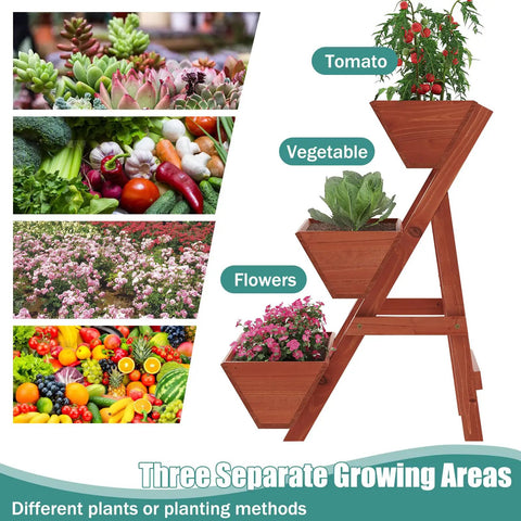 Three Tier Vertical Garden Bed Planter For Indoor And Outdoor Use With Legs Raised Planter Box
