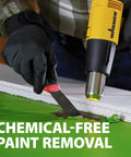 Dual Temp Heat Gun Kit With 750 Degrees F And 1000 Degrees F used for chemical-free paint removal on wood surface