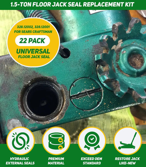 1.5 Ton Floor Jack Seal Replacement Kit with O Rings Piston and Washer Complete 22 Piece Hydraulic Jack Rebuild Kit