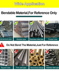 Wide application showcasing bendable materials like galvanized and welded pipes, with warnings on unsuitable materials for INTSUPERMAI Electric Hydraulic Pipe Bender.