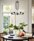 Dining room with chandelier fitting Clear Glass Lamp Shades 3-Pack Modern Cone Shape 6x5.75 Inch 1-5/8 Inch Fitter