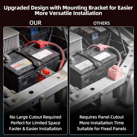 Heavy Duty 12 to 48V Battery Disconnect Switch With Mounting Bracket Waterproof Marine Isolator 300A Continuous 900A Cranking