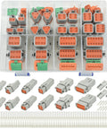 Connector Kit 2 Sets With 3 4 6 8 12 Pin IP67 Waterproof Electrical Connectors And 75 Pairs Size 16 Stamped Contacts For Car