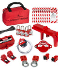 OSHA Compliant Lockout Tagout Kit with 25 Devices and Carrying Bag, LOTO Locks for Circuit Breakers, Gate Valves, Ball Valves.