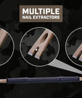 Heavy Duty Pry Bar For Demolition And Nail Pulling With Shock Absorbing Grip, showcasing beveled ends for maximum pry power.