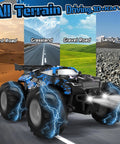 All Terrain Remote Control Car For Kids And Beginners 1:20 Scale Dual Motor RC Truck With LED Lights on various terrains