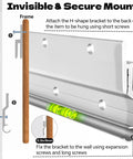 Heavy Duty 12 Inch French Cleat Hanging Kit With Aluminum Z Clips Brackets For Mirrors Frames Headboards Shelves Wall Hanger Includes Hardware And Supports Up To 90 Lbs No Fuss Install, aluminum bracket installation diagram