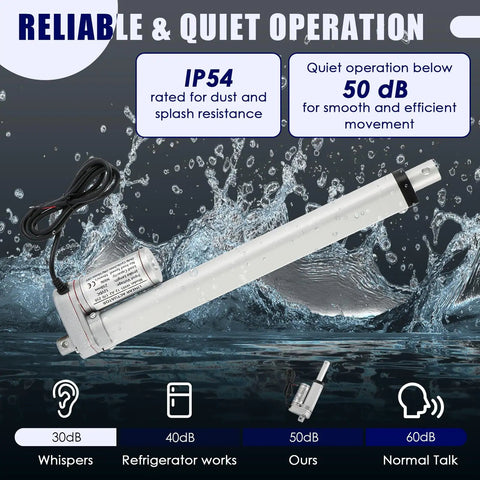 Heavy Duty DC 12V 10 Inch Stroke Linear Actuator With Mounting Bracket 900N Lift Up To 202 Lbs Quiet Speed 10 mm Per Second