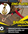 Beefy Heavy Duty Ratchet Chain Binders One Half To Five Eighths Inch Two Pack With Clevis Hooks 13000 Pound Working Load