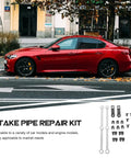 Heavy Duty Intake Manifold Repair Kit Forged From Tough Chrome Vanadium Steel For A No Sweat Quick Fix Install On Nearly Every Domestic And Import Car Engine with red car background.
