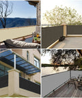 Durable 3 Ft Balcony Privacy Screen For Railing And Deck 15 Ft Long Outdoor Patio Shade Cloth Made From HDPE Mesh With Grommets And Zip Ties Weather Resistant And Breathable Brown