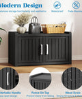 All Weather Outdoor Shoe Storage Cabinet With Two Barn Doors No Fuss Waterproof UV Resistant Entryway Bench Classic Black