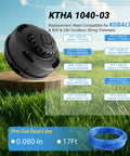 Replacement Weed Eater Head For Kobalt 80V 40V And 24V Cordless Trimmers shown with compatibility chart and dual-line description.