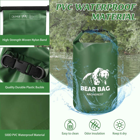 Bear Proof Camping Hanging Kit With 15L Scent Proof Bag showing durable buckle and waterproof PVC material