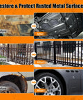 Rust Busting Converter And Metal Primer For Metal Surfaces That Stops Rust And Seals Moisture, Before and After Comparison