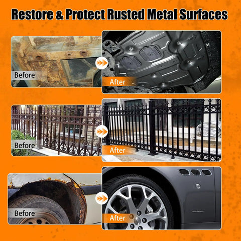 Rust Busting Converter And Metal Primer For Metal Surfaces That Stops Rust And Seals Moisture, Before and After Comparison